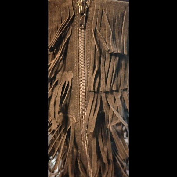 Oscar 16 - Fringe Platform Black High Heel Boots - Picture 5 of 6